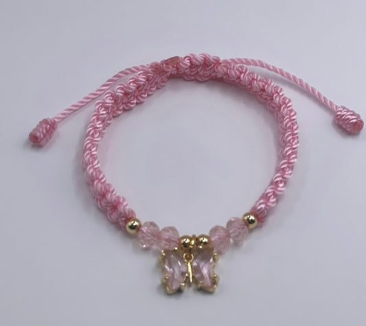 Pink butterfly bracelet