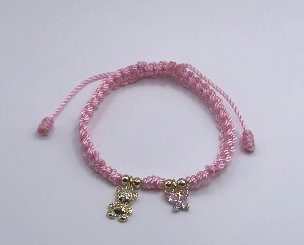 Pinkie pink charm bracelet