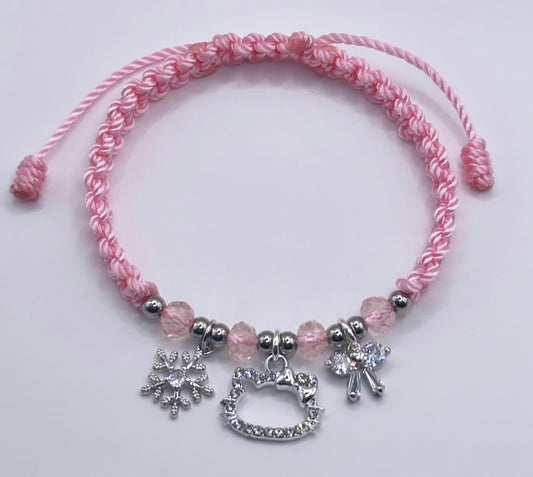 Pink Christmas Hello kitty charm bracelet